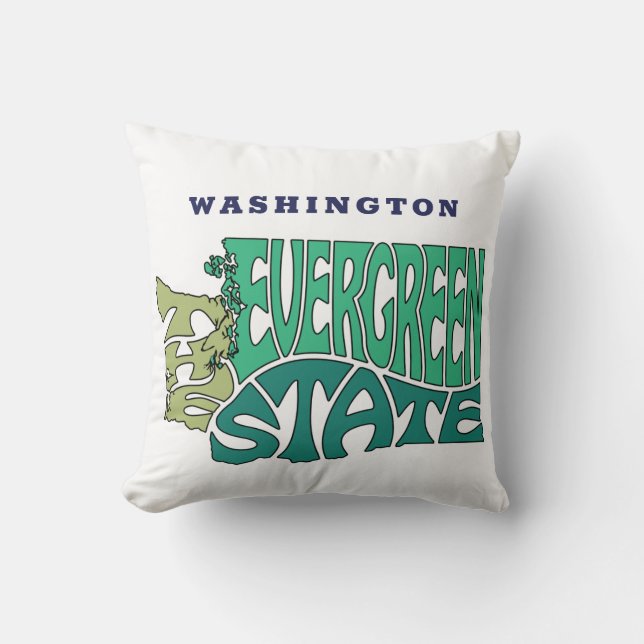 Washington State Nickname Ord Art Kudde (Framsida)