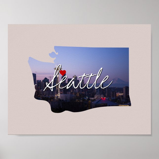 Washington State Photo infoga och namn Poster (Framsidan)