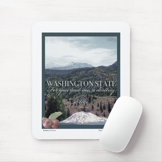 Washington State Poster Art Musmatta (Med mus)