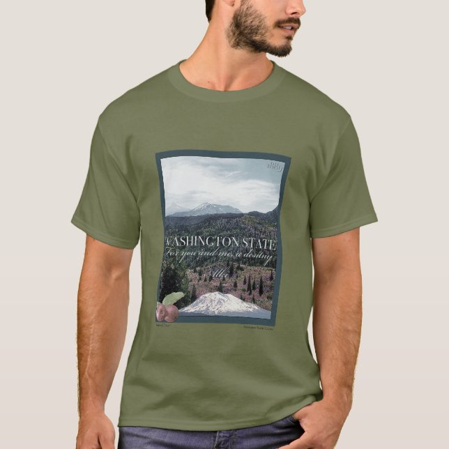 Washington State Poster Art T Shirt (Framsida)
