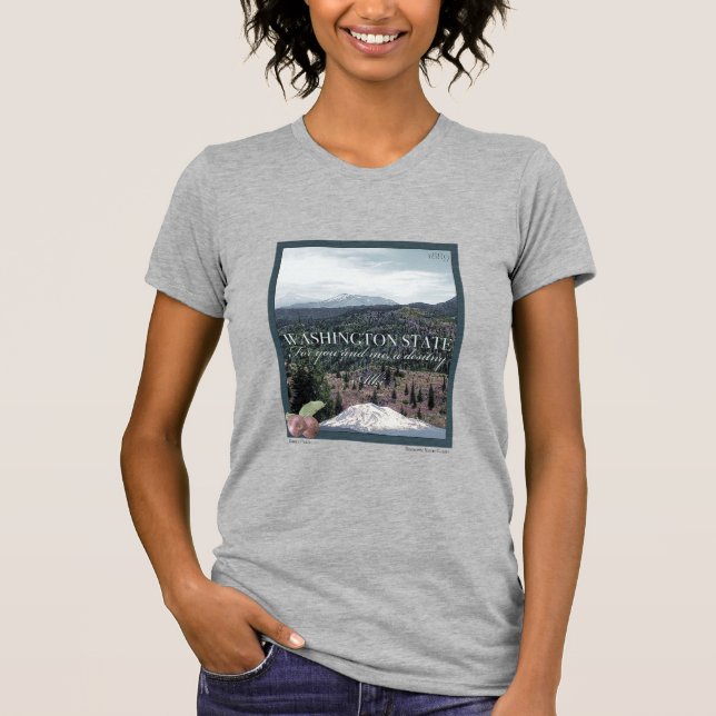 Washington State Poster Art T Shirt (Framsida)