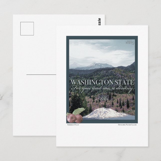 Washington State Poster Art Vykort (Fram/baksida)