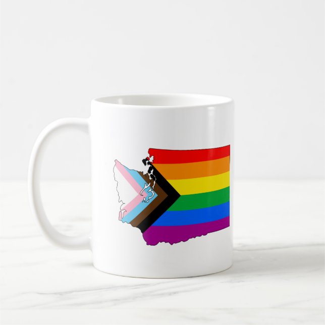 Washington State Pride HBTQ+ Progress Pride Kaffemugg (Vänster)