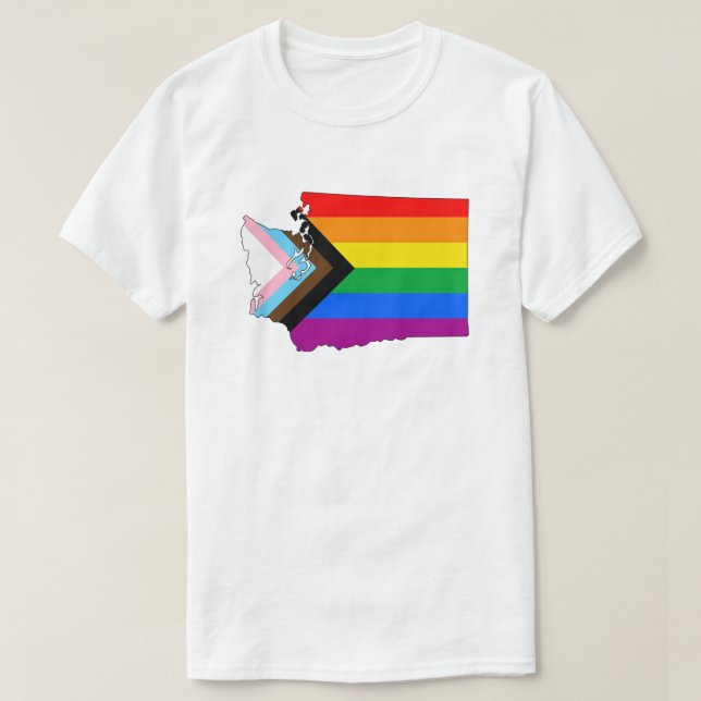 Washington State Pride HBTQ-progridd Pride T Shirt (Design framsida)