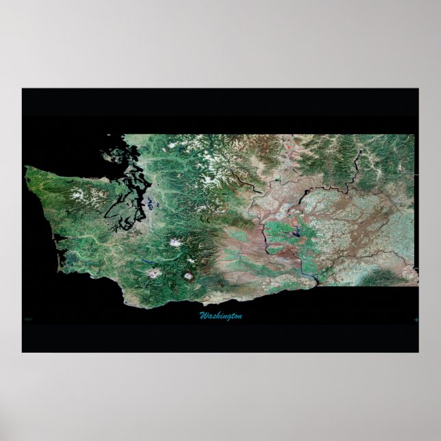 Washington State satellit affisch (Framsidan)