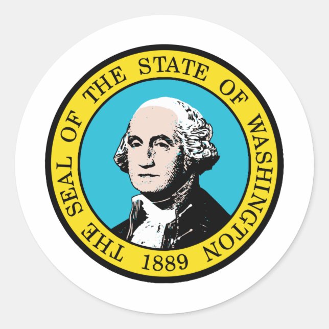 Washington State Seal Runt Klistermärke (Framsida)