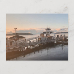 Washington State Sjöhamn Färja Fotografi Vykort