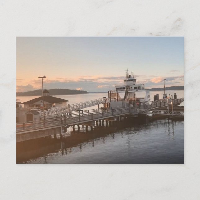 Washington State Sjöhamn Färja Fotografi Vykort (Framsida)