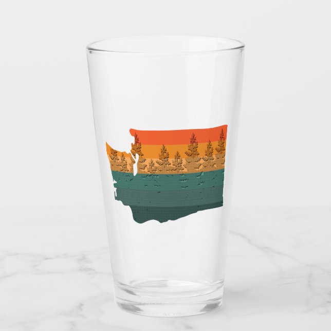 Washington State Träd Silhouette Glaskopp (Framsida)