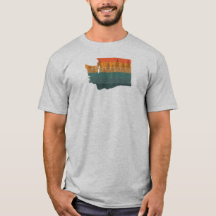 Washington State Träd Silhouette T Shirt