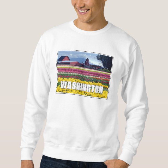 Washington State | Tulpanfält Lång Ärmad Tröja (Framsida)