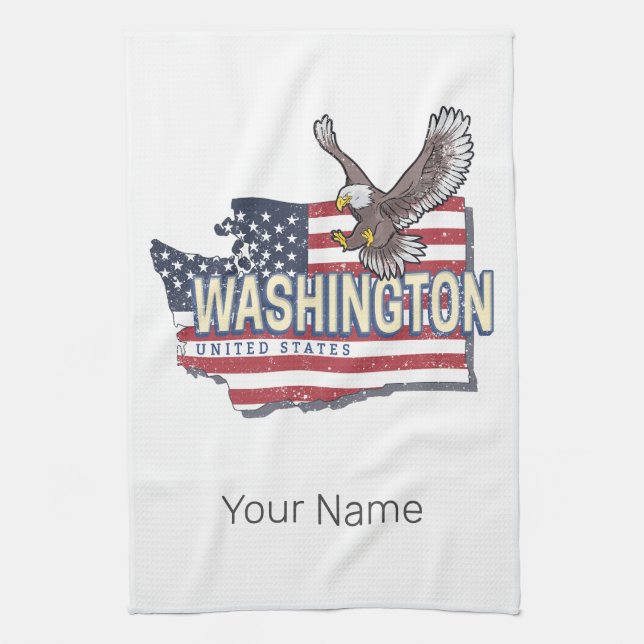 Washington State United Stater Karta USA Souvenir Kökshandduk (Vertikal)