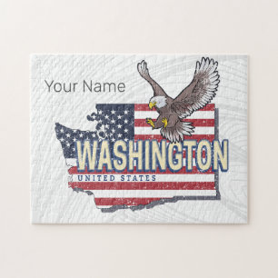 Washington State United Stater Karta USA Souvenir Pussel