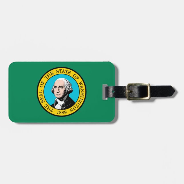 Washington Statlig flagga Design Bagagebricka (Horisontell Framsida)