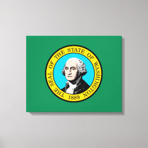 Washington Statlig flagga Design Canvastryck
