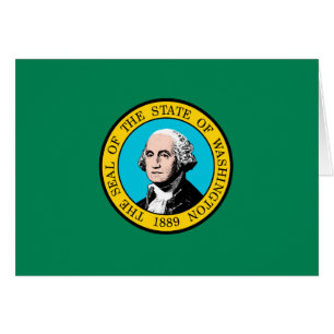 Washington Statlig flagga Design Hälsningskort