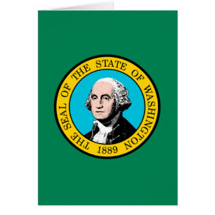 Washington Statlig flagga Design Hälsningskort