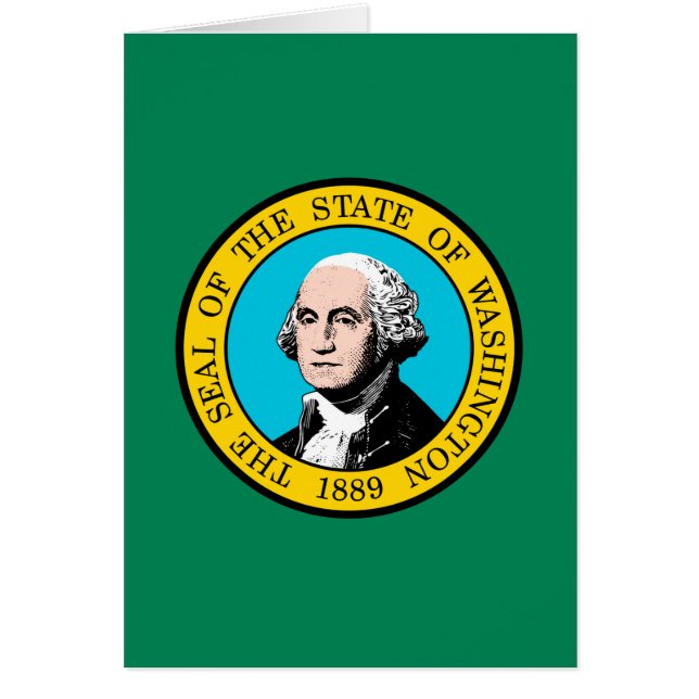 Washington Statlig flagga Design Hälsningskort (Framsidan)