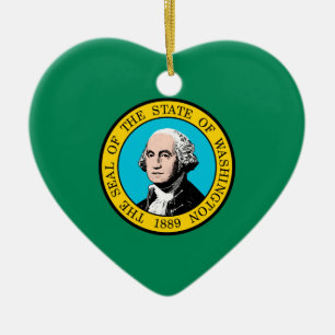 Washington Statlig flagga Design Julgransprydnad Keramik