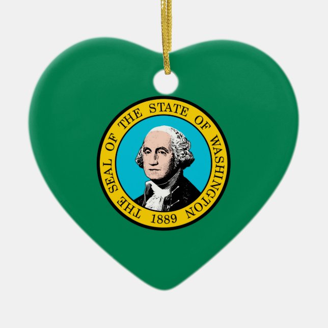 Washington Statlig flagga Design Julgransprydnad Keramik (Framsidan)