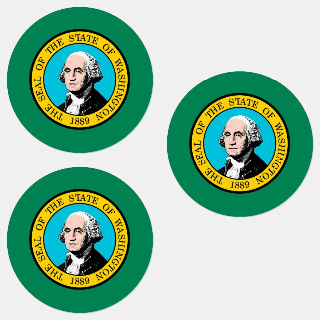Washington Statlig flagga Design Klistermärke (Grupp)