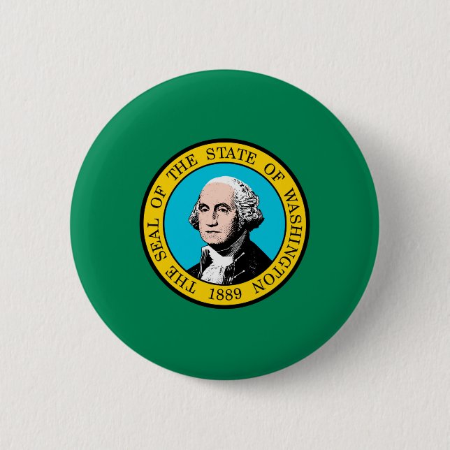 Washington Statlig flagga Design Knapp (Framsida)