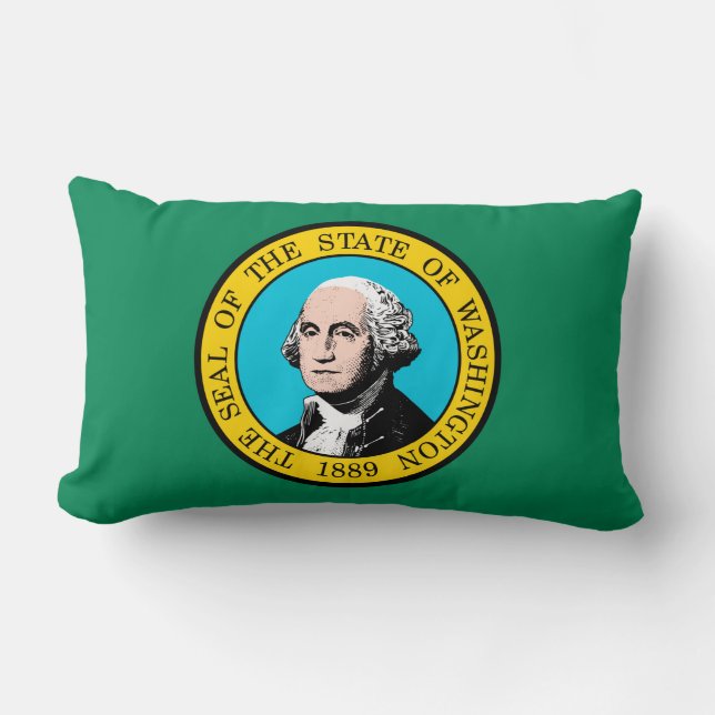 Washington Statlig flagga Design Lumbarkudde (Framsida)