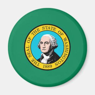 Washington Statlig flagga Design Magnet