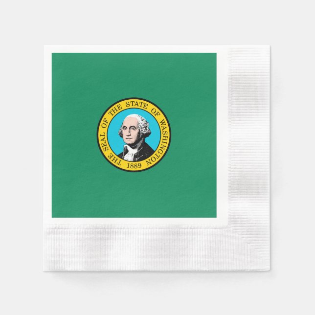 Washington Statlig flagga Design Pappersservett (Framsidan)