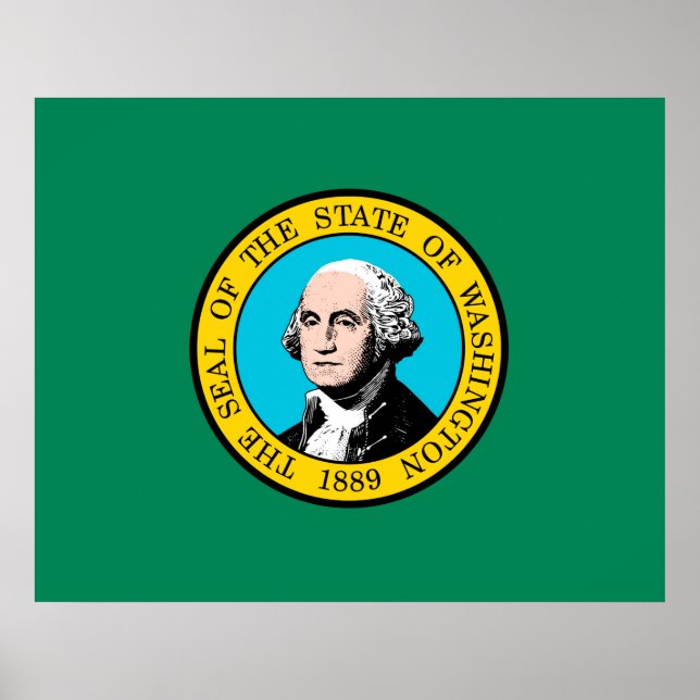 Washington Statlig flagga Design Poster (Framsidan)