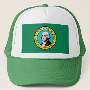 Washington Statlig flagga Design Truckerkeps