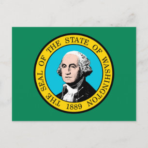 Washington Statlig flagga Design Vykort