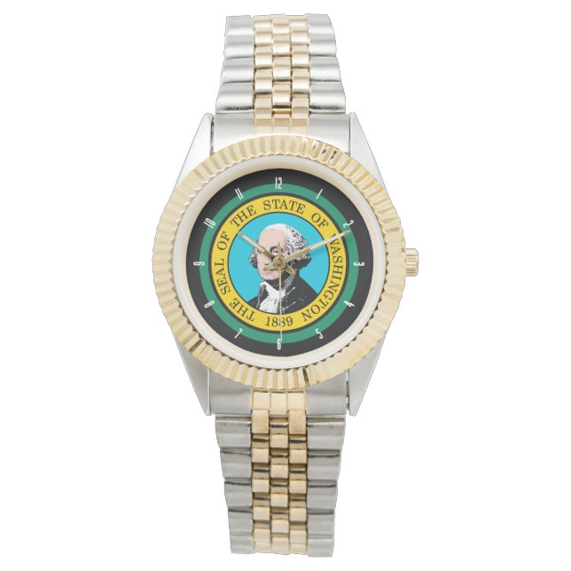 Washington Statlig flagga Dial Design Armbandsur (Framsida)