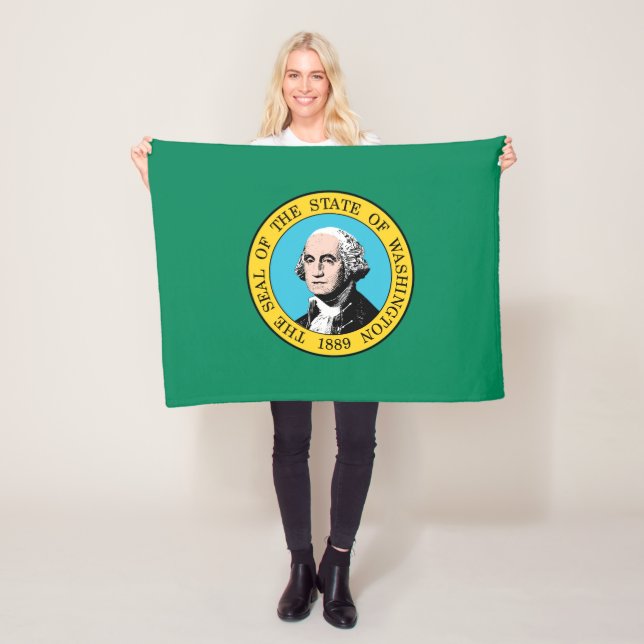 Washington Statlig flagga Fleecefilt (På plats)