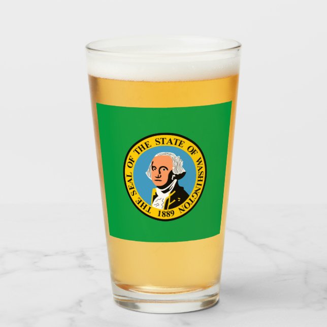Washington statlig flagga  glaskopp (Framsida fylld)