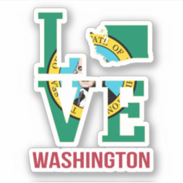 Washington Statlig flagga Kärlek Klistermärken