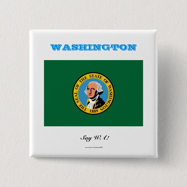 WASHINGTON statlig flagga Knapp (Framsida)