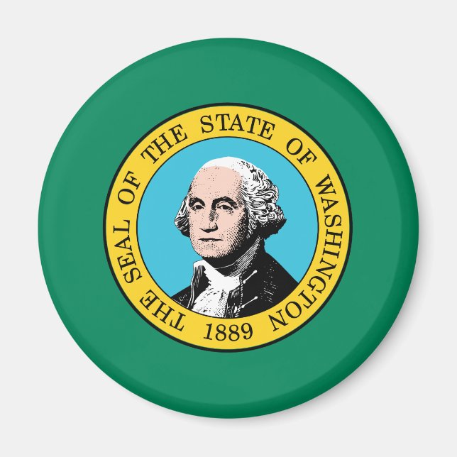Washington Statlig flagga Magnet (Framsidan)