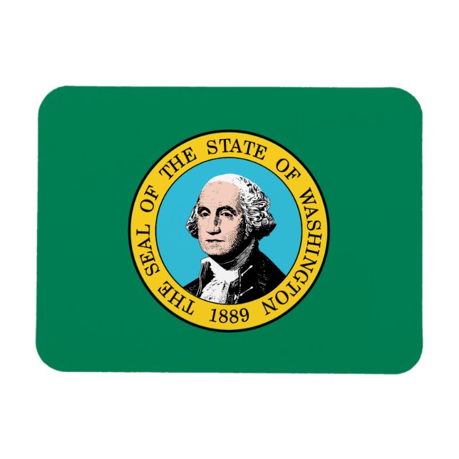 Washington Statlig flagga Magnet (Horisontell)
