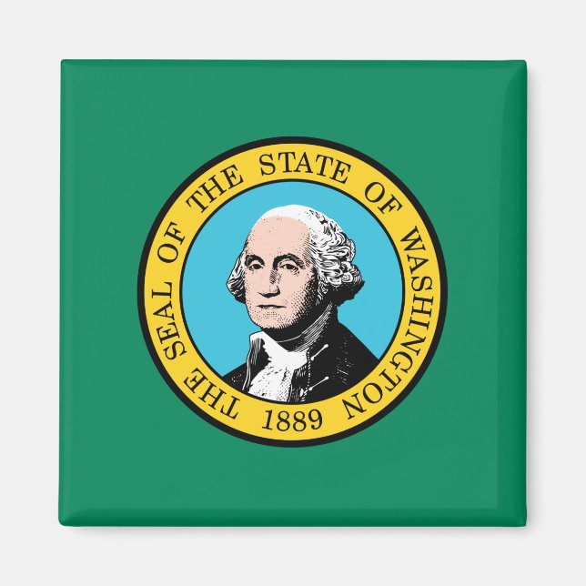 Washington Statlig flagga Magnet (Framsidan)