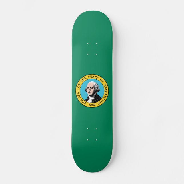 Washington Statlig flagga Mini Skateboard Bräda 18,5 Cm (Framsida)