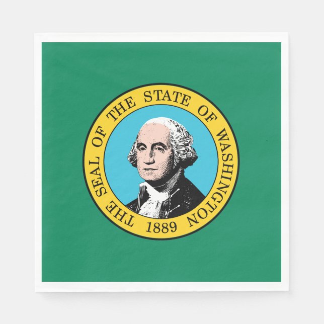 Washington Statlig flagga Pappersservett (Framsidan)