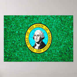 Washington Statlig flagga Poster