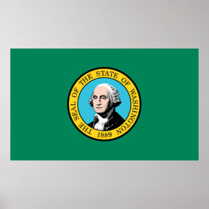 Washington statlig flagga poster