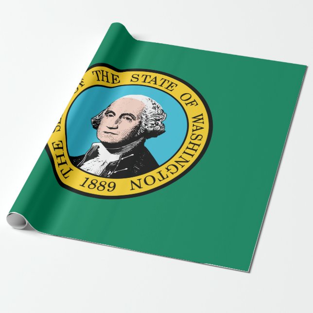 Washington Statlig flagga Presentpapper (Utrullad)