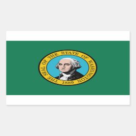 Washington Statlig flagga Sticker Rektangulärt Klistermärke