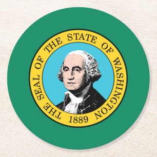 Washington Statlig flagga Underlägg Papper Rund