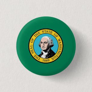Washington Statlig flagga USA Knapp