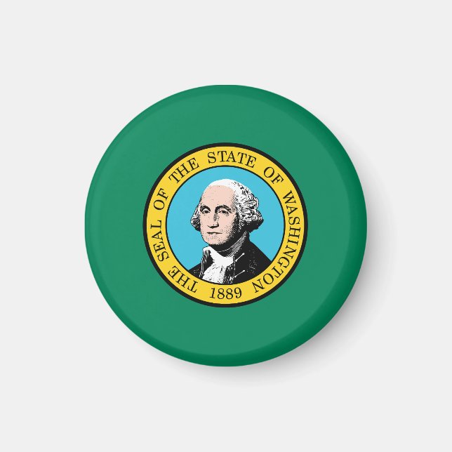 Washington Statlig flagga USA Magnet (Framsidan)