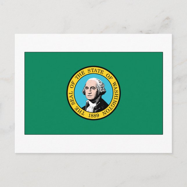 Washington Statlig flagga Vykort (Framsida)